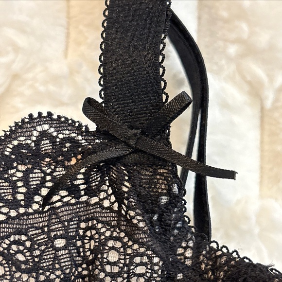 Adore Me Womens Black Lace Mesh  Underwire Back Closure Bra 40D Coquette - Picture 5 of 13